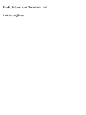cover image of Sven18_19. Kampf um ein Bewusstsein. [wer]